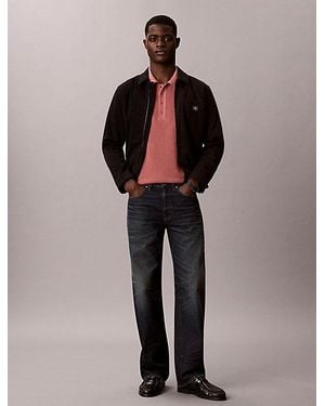 Calvin Klein Jeans Cotton Waffle Knit Polo Shirt - Red