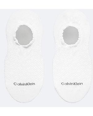 Calvin Klein 2Er-Pack No-Show-Socken Mit Rautenmuster - Weiß