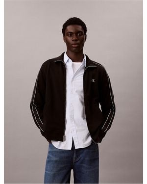 Calvin Klein Calvin Klein Logo Tape Terry Jacket - Blue