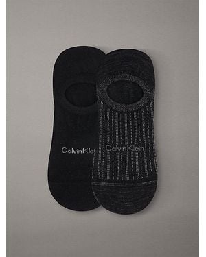 Calvin Klein 2Er-Pack Weiche No-Show-Socken Mit Streifen - Schwarz