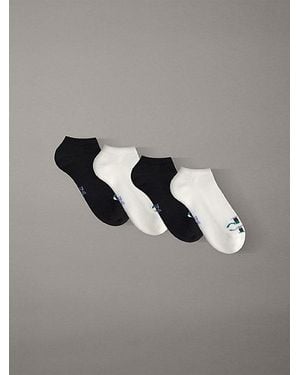 Calvin Klein Pack de 4 pares de calcetines tobilleros de algodón suave con logo - Gris