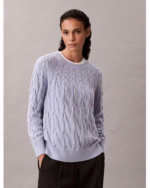 Calvin Klein Jersey holgado trenzado de algodón - Morado