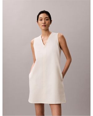 Calvin Klein Interlock V-Neck Mini Dress - Natural