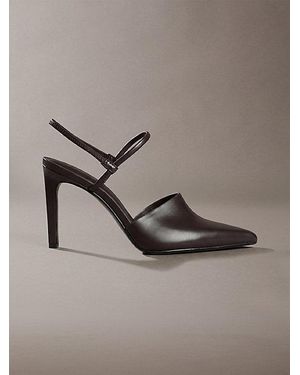 Calvin Klein Leren Slingback Stiletto Pumps - Bruin