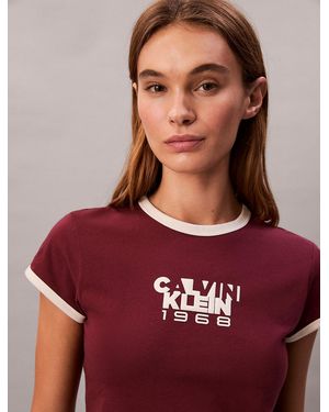 Calvin Klein 1968 Logo Graphic Baby Tee - Red