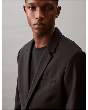 Calvin Klein Tropical Wool Blend Slim Fit Blazer - Black