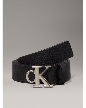 Calvin Klein Leather Logo Belt - Black