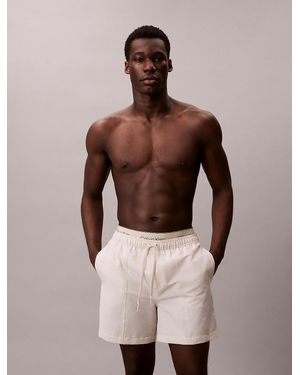 Calvin Klein Pantaloncini Da Bagno Corti Con Fascia - Marrone