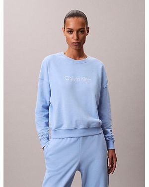 Calvin Klein Lounge-Sweatshirt Aus Baumwoll-Frottee-Gemisch - Blau