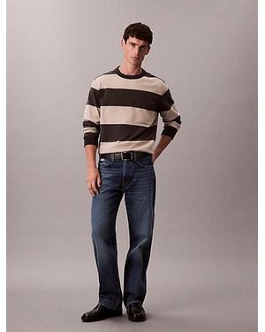 Calvin Klein Jeans Cotton Stripe Relaxed T-Shirt - Blue