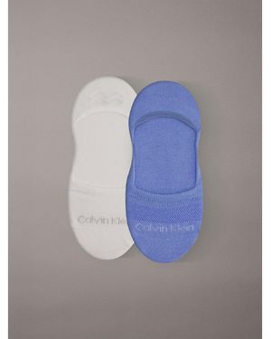 Calvin Klein Lot De 2 Paires De Chaussettes Invisibles Ultra-Respirantes - Bleu