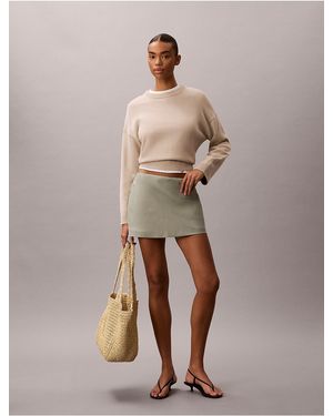 Calvin Klein Calvin Klein Linen Blend Mini Skort - Natural