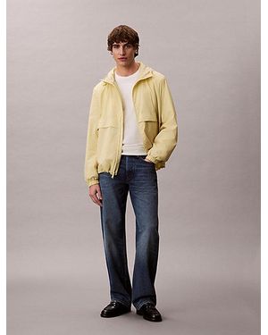 Calvin Klein Lightweight Heathered Nylon Windbreaker Jacket - Blue