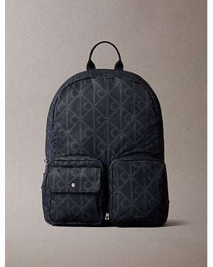 Calvin Klein Printed Emblem Logo Nylon Packable Backpack - Blue