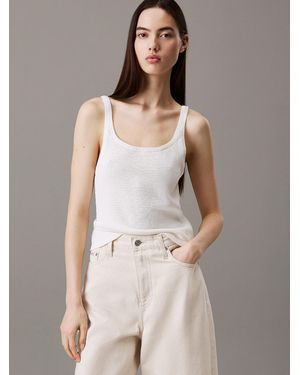 Calvin Klein Soft Knit Tie Back Top - Natural