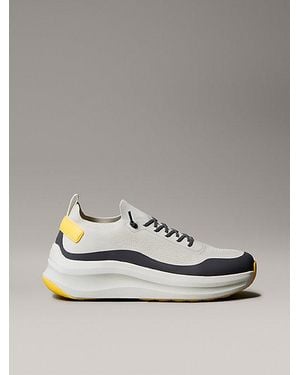 Calvin Klein Mesh Chunky Runner Sock Trainers - Metallic