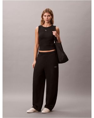 Calvin Klein Calvin Klein Monologo Fleece Barrel Pants - Black