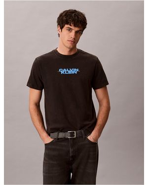 Calvin Klein Calvin Klein Washed Compact Logo Graphic Classic T-Shirt - Black