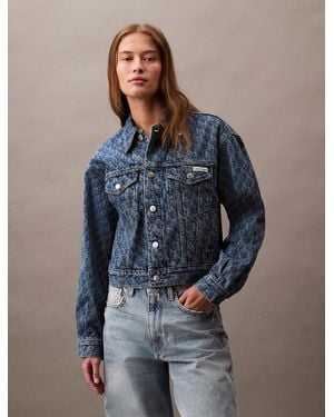 Calvin Klein 90's Logo Denim Jacket - Blue