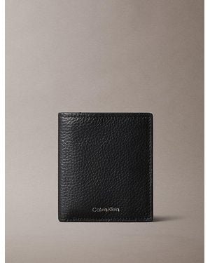 Calvin Klein In Drieën Gevouwen Leren Rfid-Portemonnee - Zwart