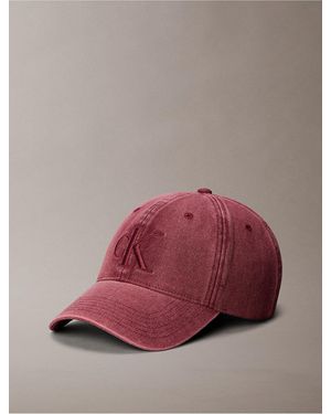 Calvin Klein Embroidered Monogram Denim Cap - Pink