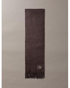 Calvin Klein Wool Blend Signature Scarf - Brown