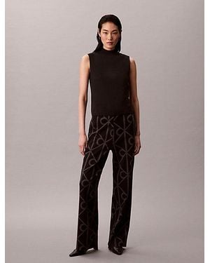 Calvin Klein Jacquard Logo Pull On Trousers - Blue