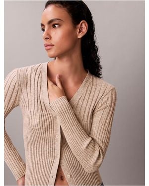 Calvin Klein Calvin Klein Mouline Rib Cardigan - Brown