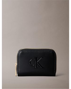 Calvin Klein Bold Monogram Medium Zip Wallet - Black