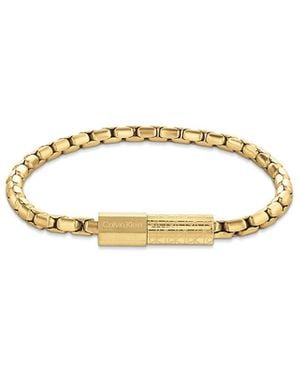 Calvin Klein Plated Steel Barrel Link Bracelet - Metallic