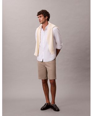 Calvin Klein Cotton Stretch Chino Shorts - Pink