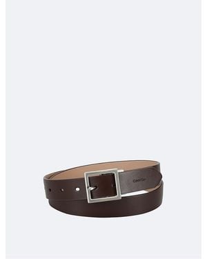 Calvin Klein Reversible Center Bar Buckle Belt - White