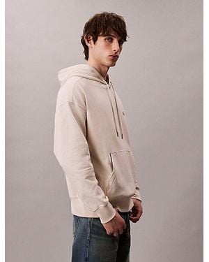 Calvin Klein Premium Fleece Relaxed Hoodie - Naturel