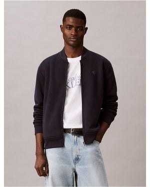 Calvin Klein Bonded Sherpa Bomber Jacket - Blue