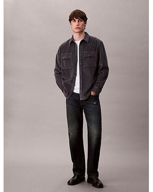 Calvin Klein Lässiges Button-Down-Hemd Aus Kordsamt - Mehrfarbig