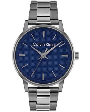 Calvin Klein Armbandhorloge Met Getextureerde Wijzerplaat - Blauw