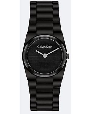 Calvin Klein Reloj de pulsera de acero bañado en negro