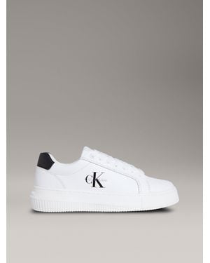 Calvin Klein Leather Trainers - Metallic