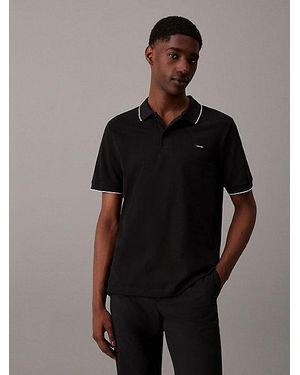 Calvin Klein Poloshirt STRETCH PIQUE TIPPING POLO - Schwarz