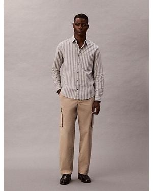 Calvin Klein Gerade Cargohose Aus Baumwollstretch - Natur