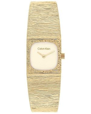 Calvin Klein Textured Dial Mesh Bracelet Watch - Metallic