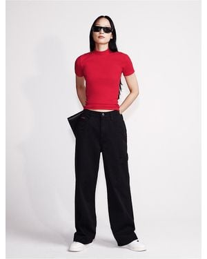 Calvin Klein Wide Leg Cargo Pants - Red