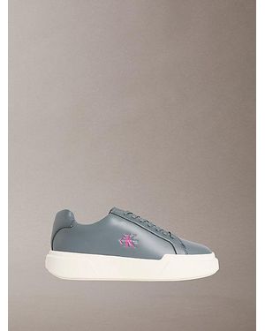 Calvin Klein Leather Durable Traction Chunky Trainers - Grey