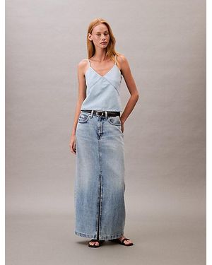 Calvin Klein Falda larga denim - Azul