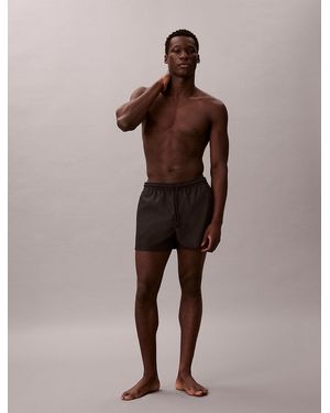 Calvin Klein Short Drawstring Swim Shorts - Brown