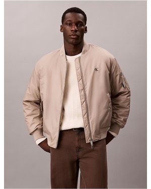 Calvin Klein Calvin Klein Nylon Bomber Jacket - Natural