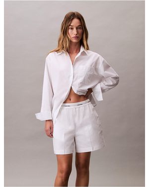 Calvin Klein Calvin Klein Logo Waistband Cotton Shorts - White