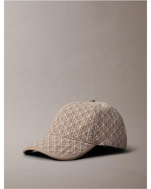 Calvin Klein Allover Emblem Logo Baseball Cap - Gray