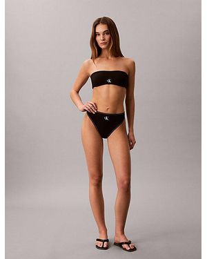 Calvin Klein Bikinibroekje Met Hoge Uitsnijding - Zwart