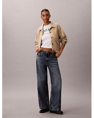 Calvin Klein Low Rise Twisted Baggy Jeans - Azul